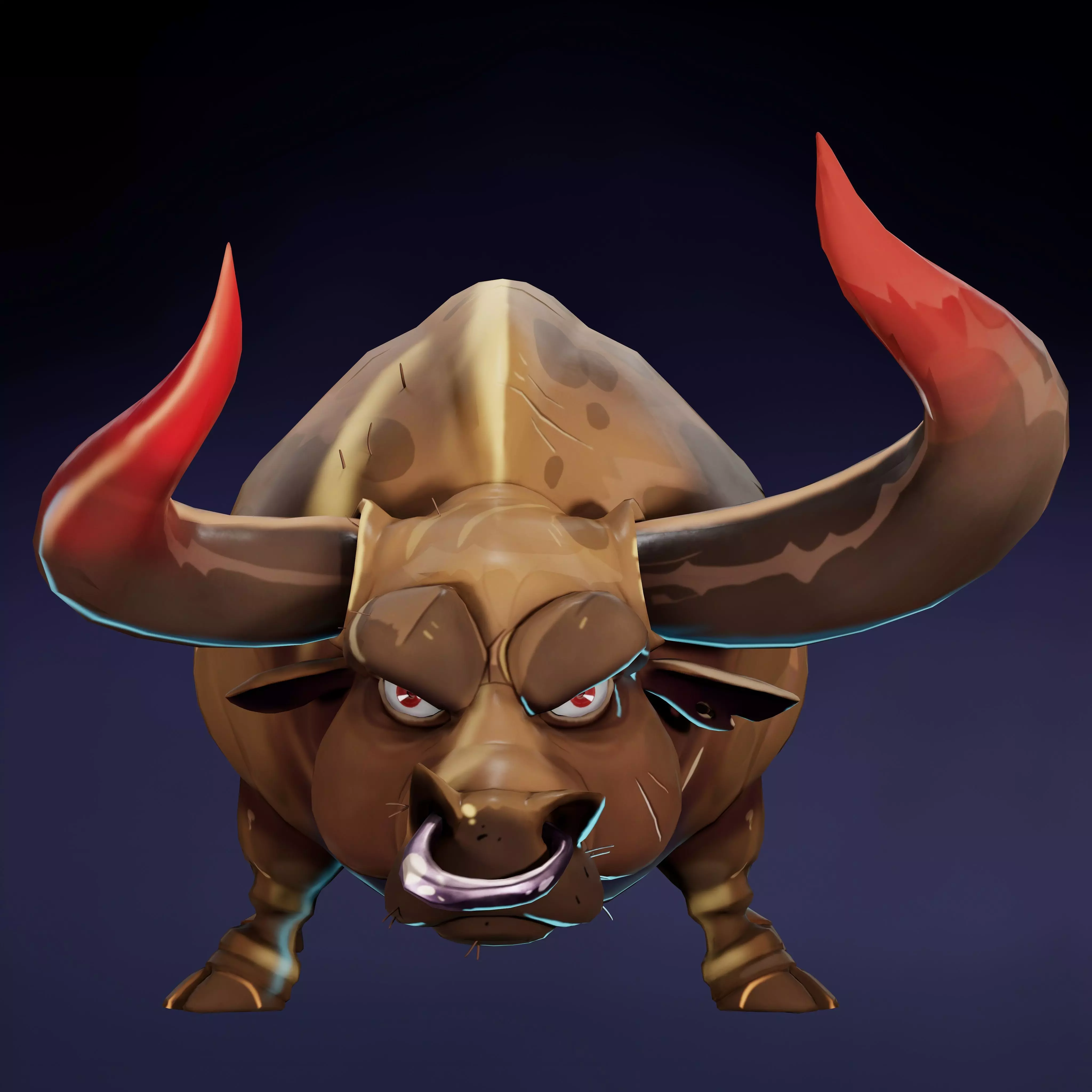 Stylized Bull Low-poly 3D model_0