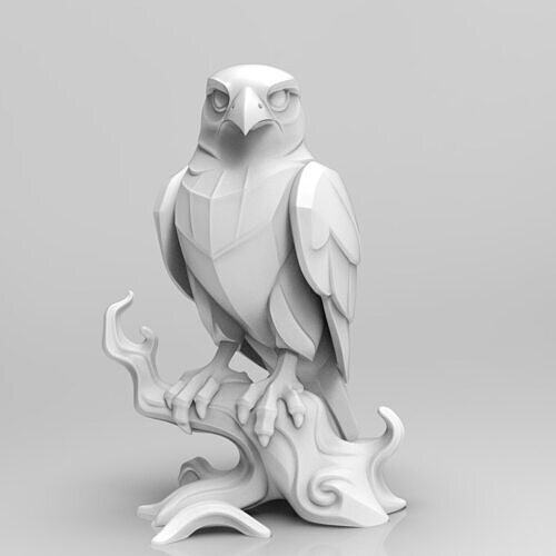 Mystical Falcon minimalist Sculpture 3D print model