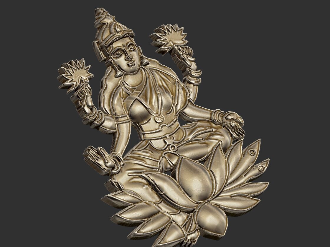 Lakshmi Relief 3D print model_7