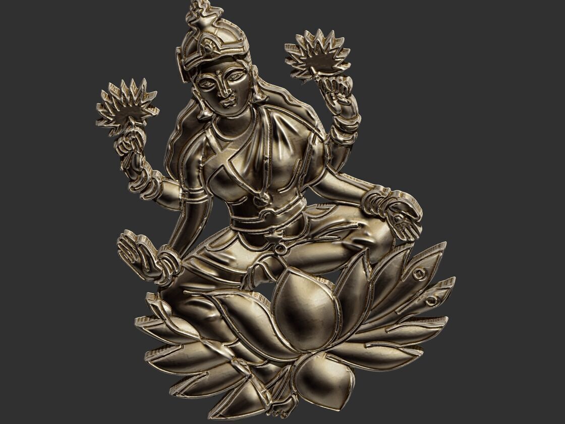 Lakshmi Relief 3D print model_6