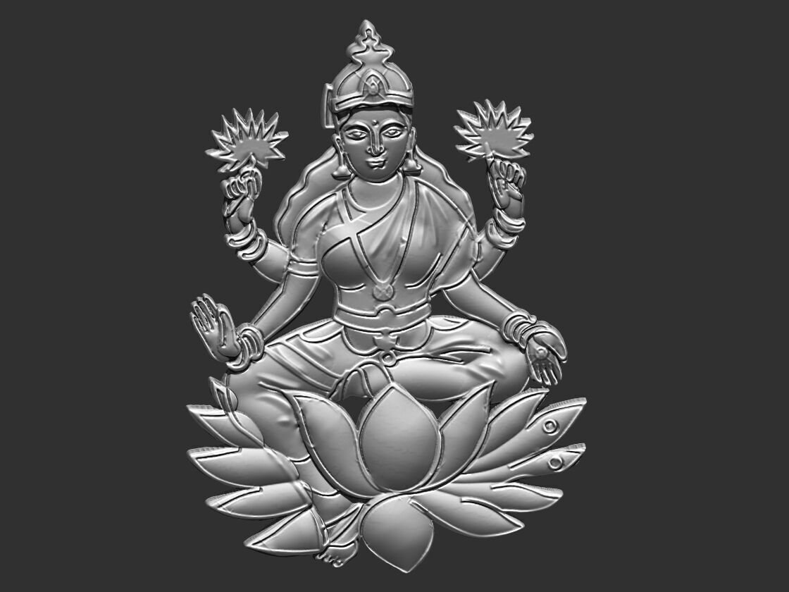 Lakshmi Relief 3D print model_11
