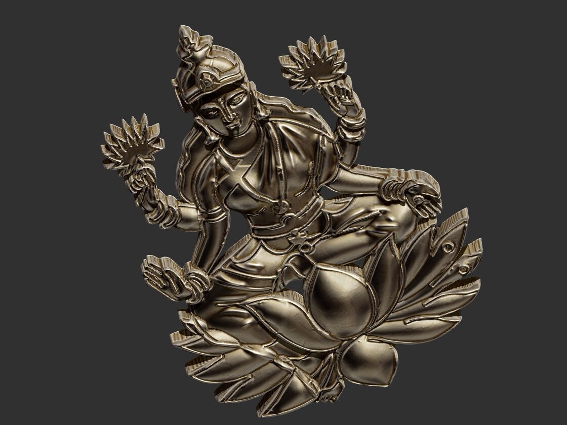 Lakshmi Relief 3D print model_10