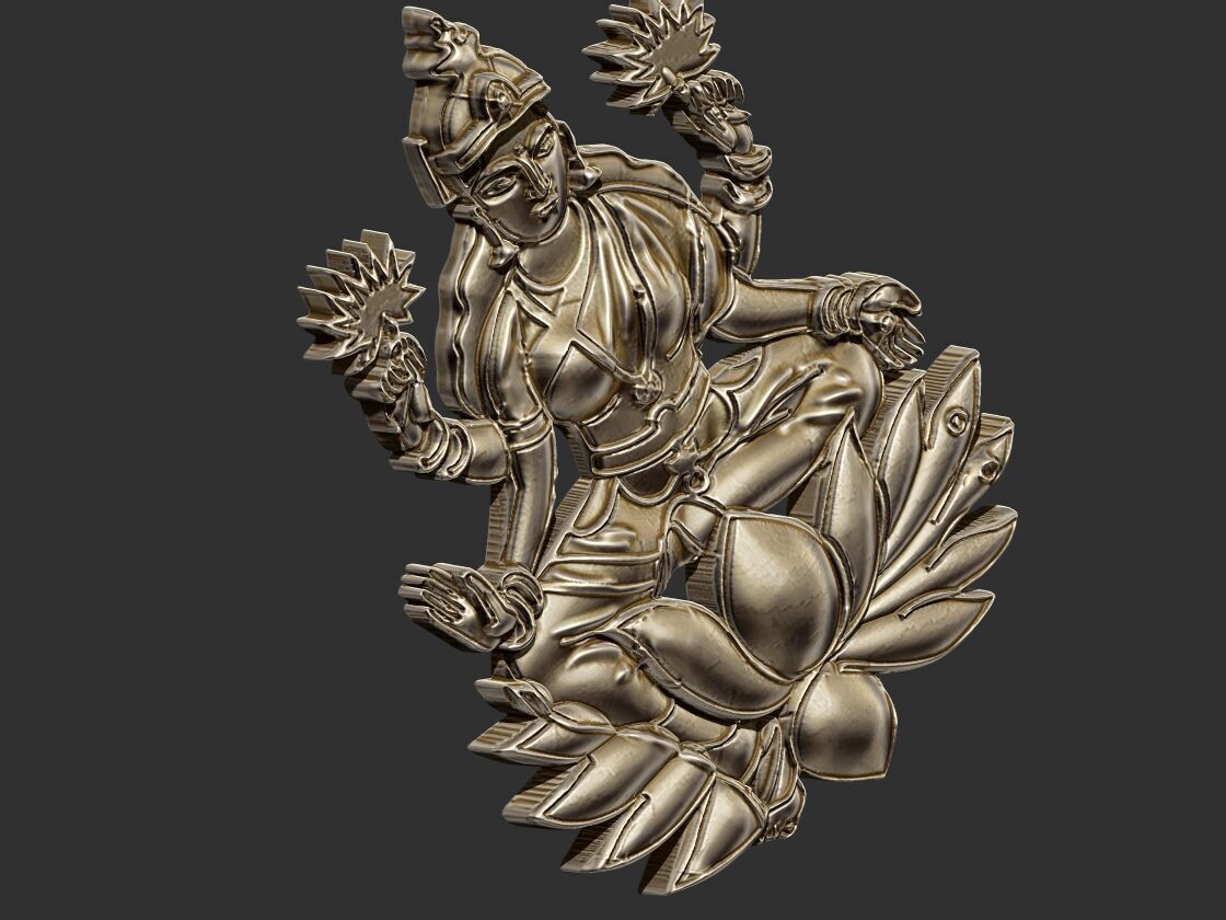 Lakshmi Relief 3D print model_8