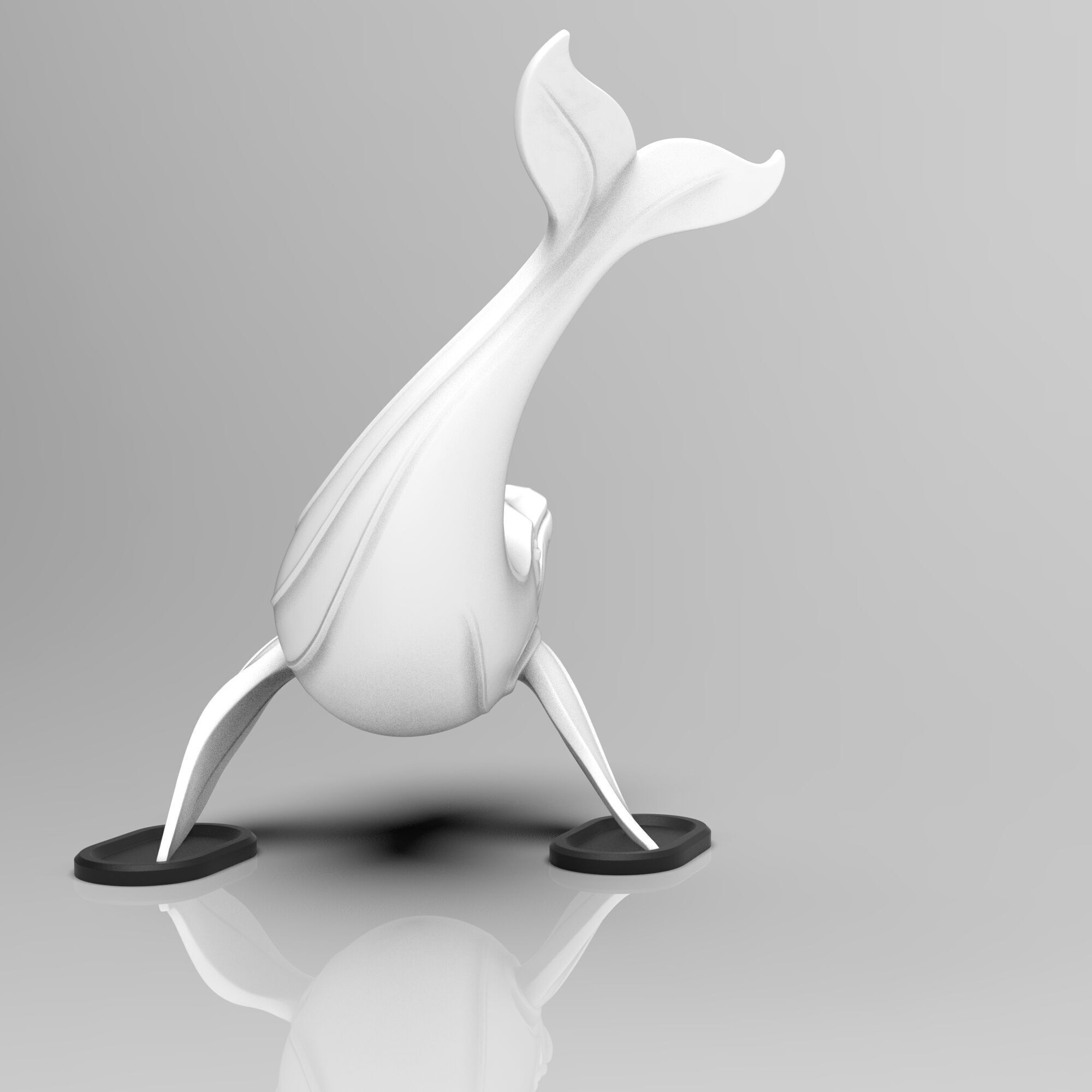 Humpback Whale Floating Minimalist Sculpture 3D print model_1