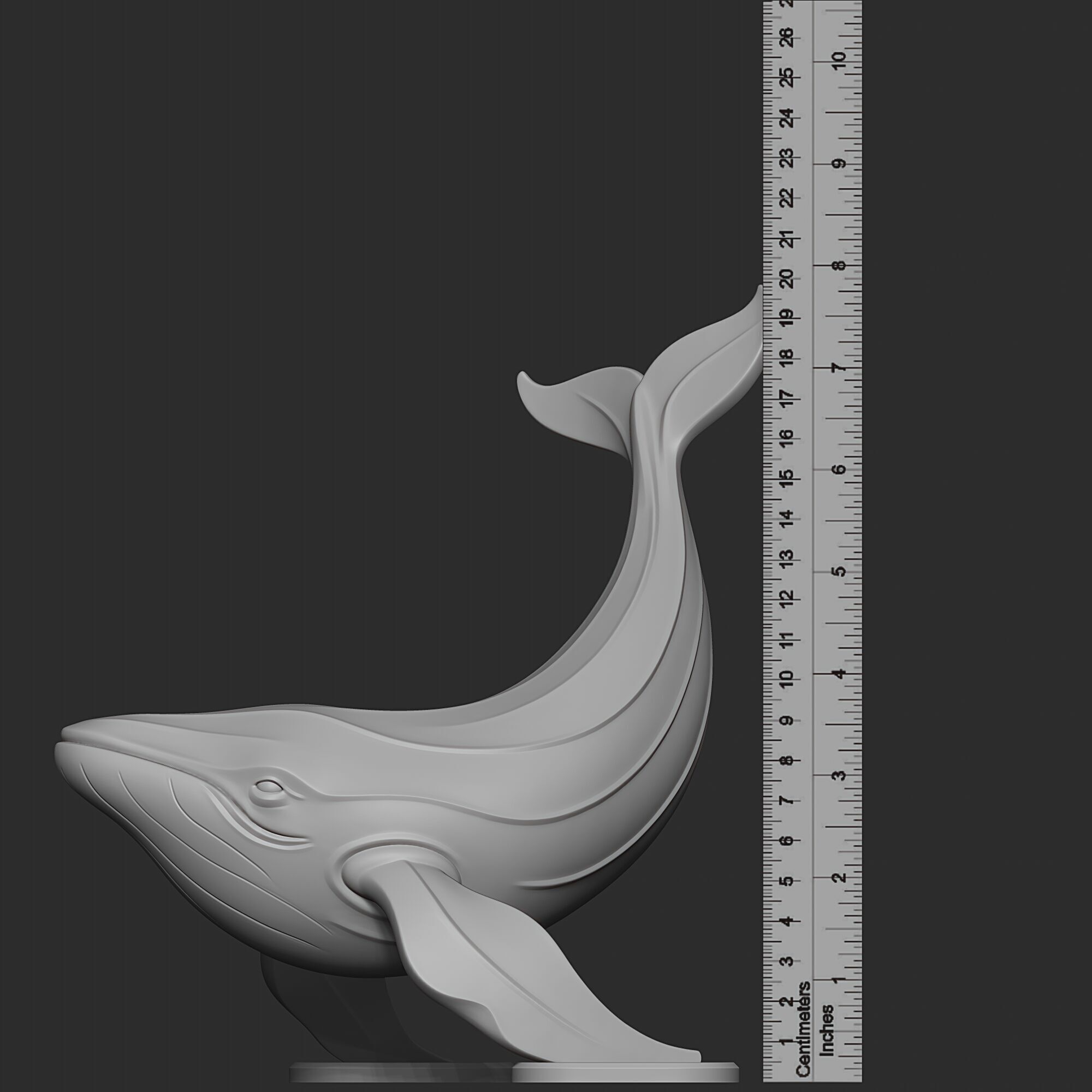 Humpback Whale Floating Minimalist Sculpture 3D print model_8