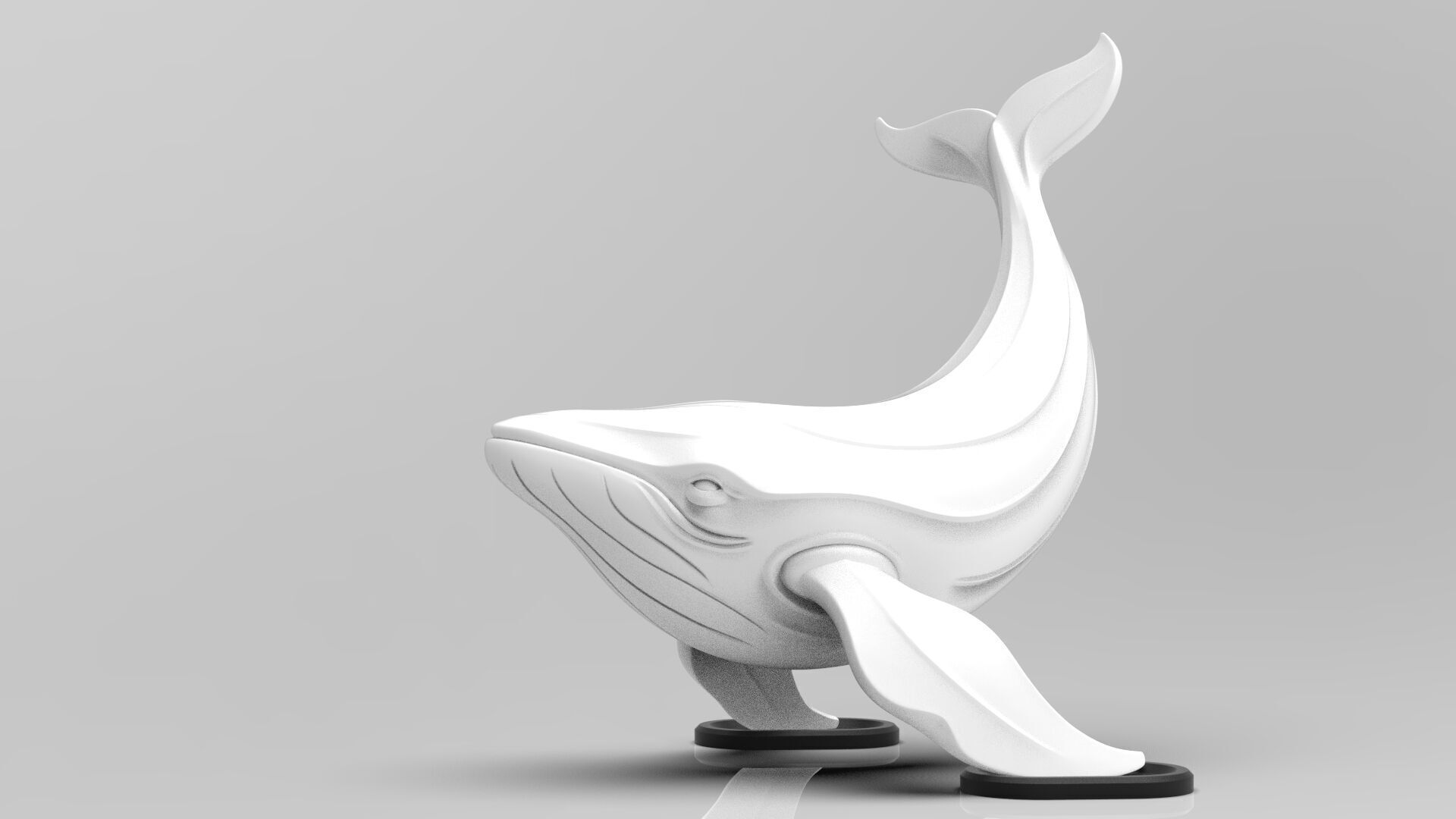 Humpback Whale Floating Minimalist Sculpture 3D print model_2