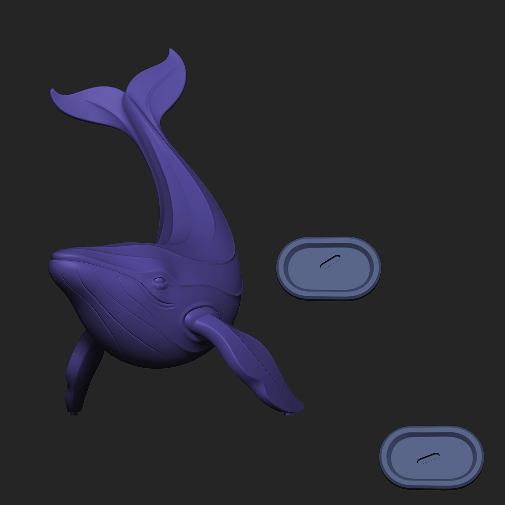Humpback Whale Floating Minimalist Sculpture 3D print model_4