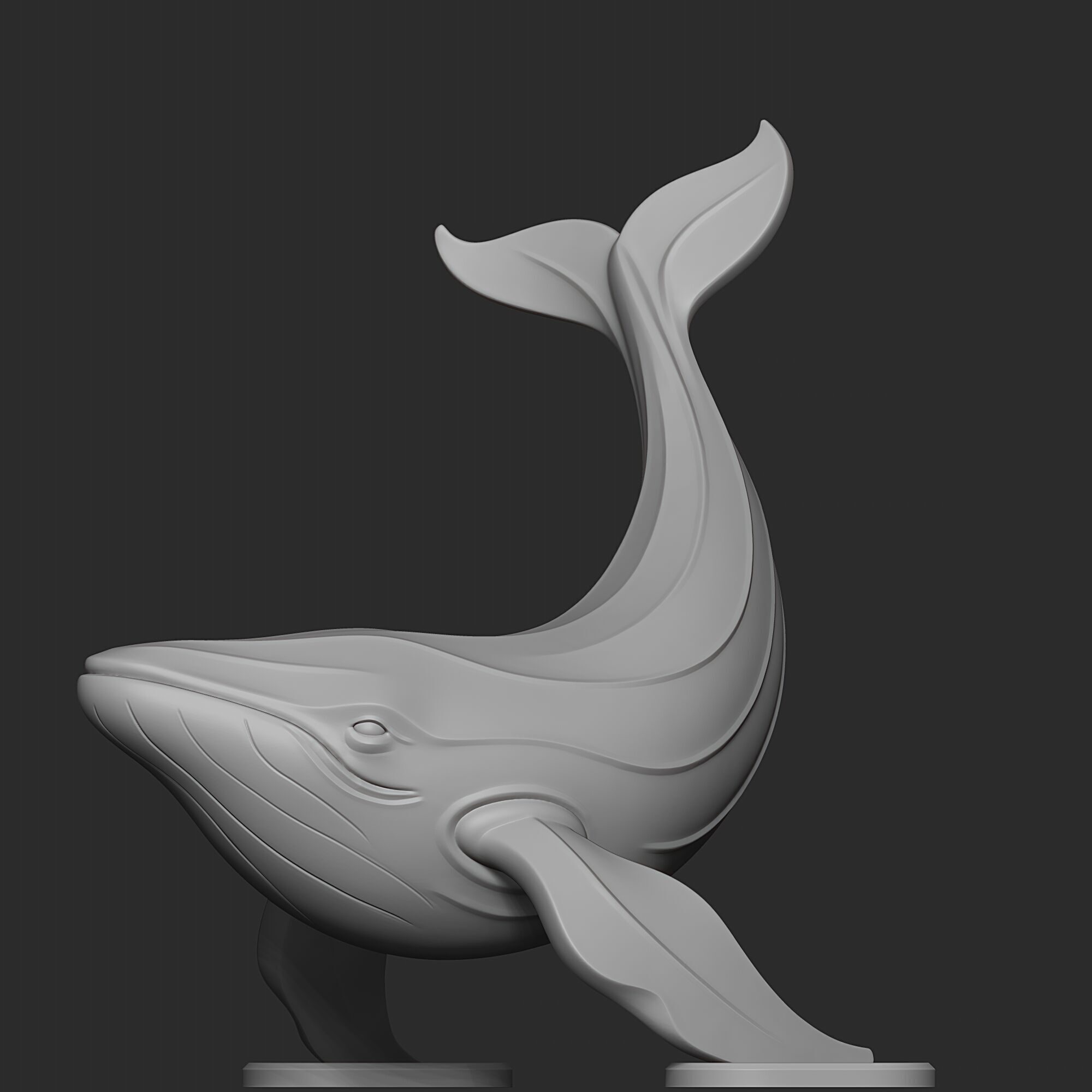 Humpback Whale Floating Minimalist Sculpture 3D print model_7
