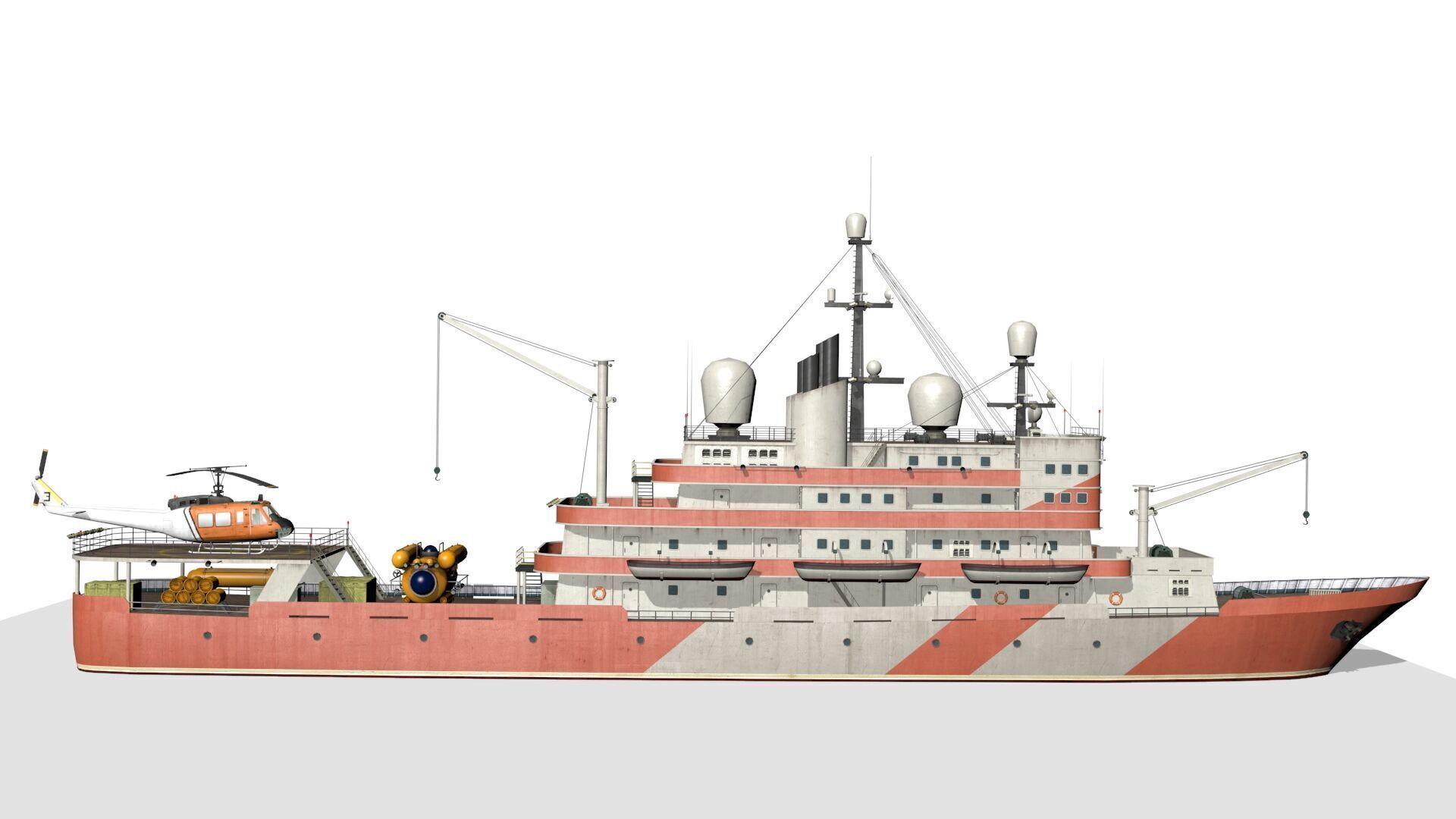 research vessel Low-poly 3D model_7
