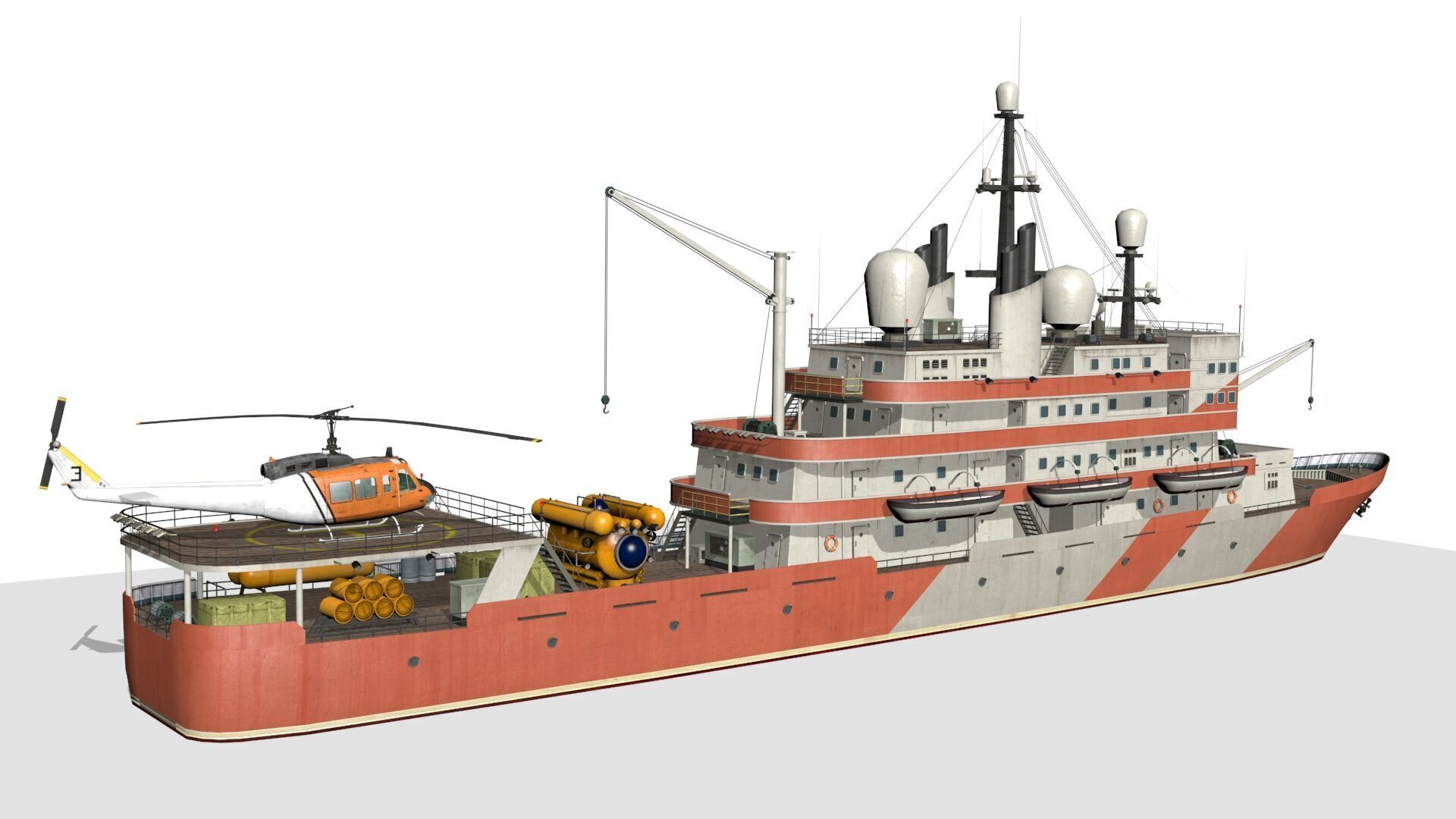 research vessel Low-poly 3D model_6