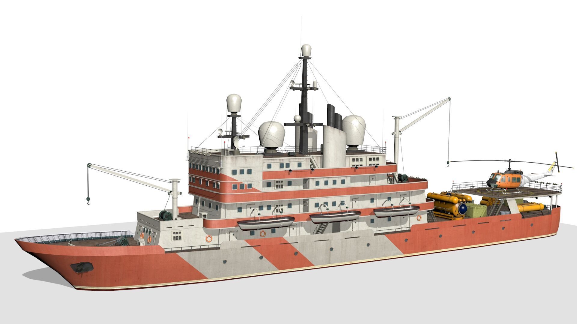 research vessel Low-poly 3D model_2