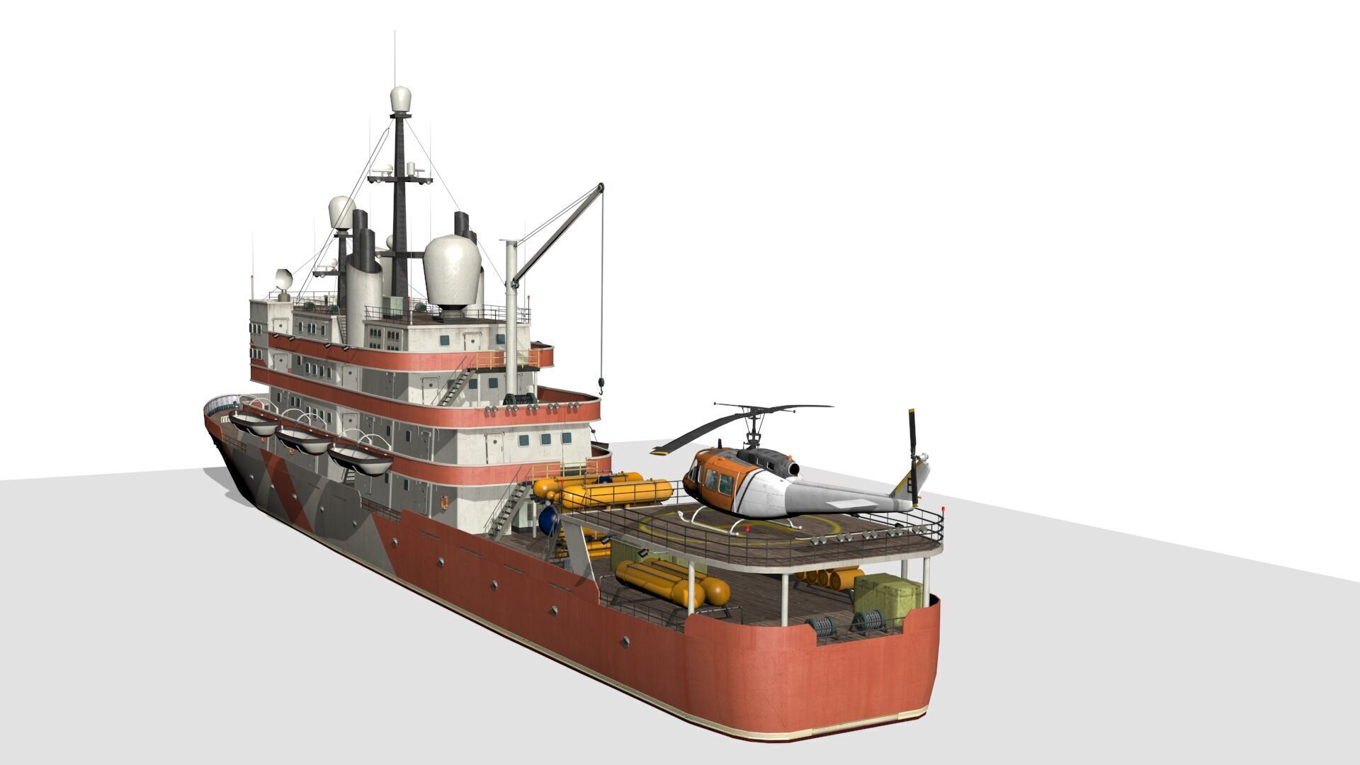 research vessel Low-poly 3D model_4