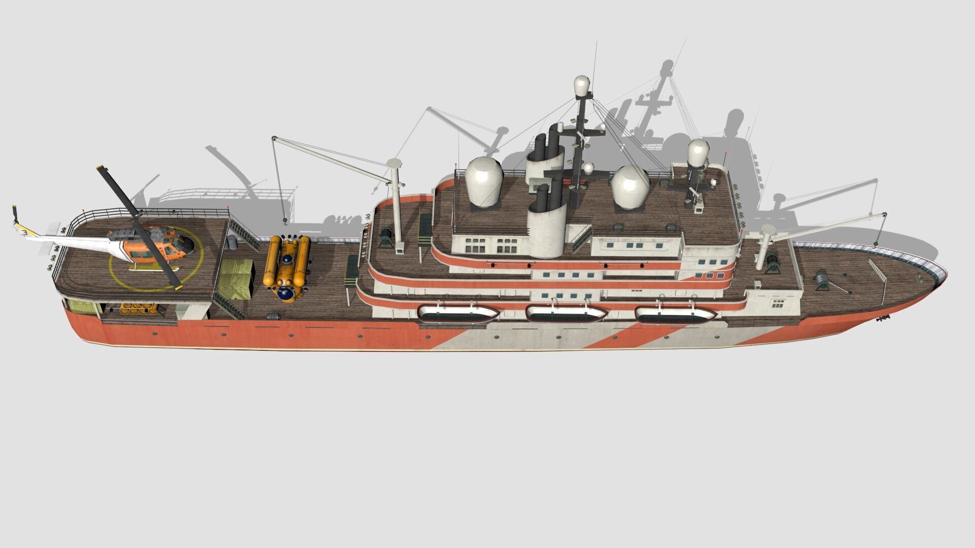 research vessel Low-poly 3D model_9