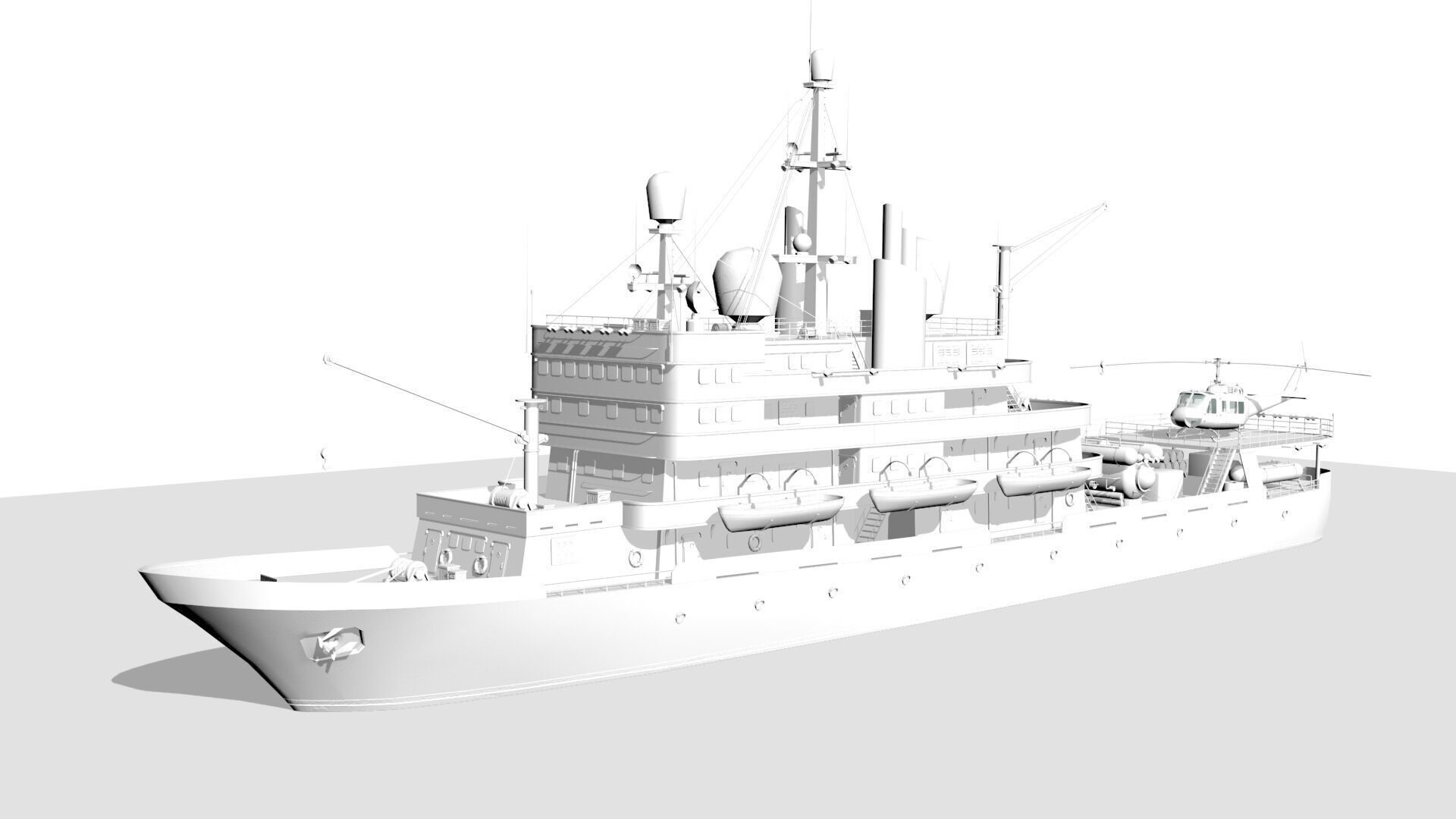 research vessel Low-poly 3D model_10