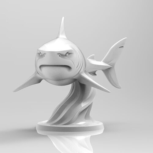 Mystical Great White Shark Minimalist Sculpture 3D print model
