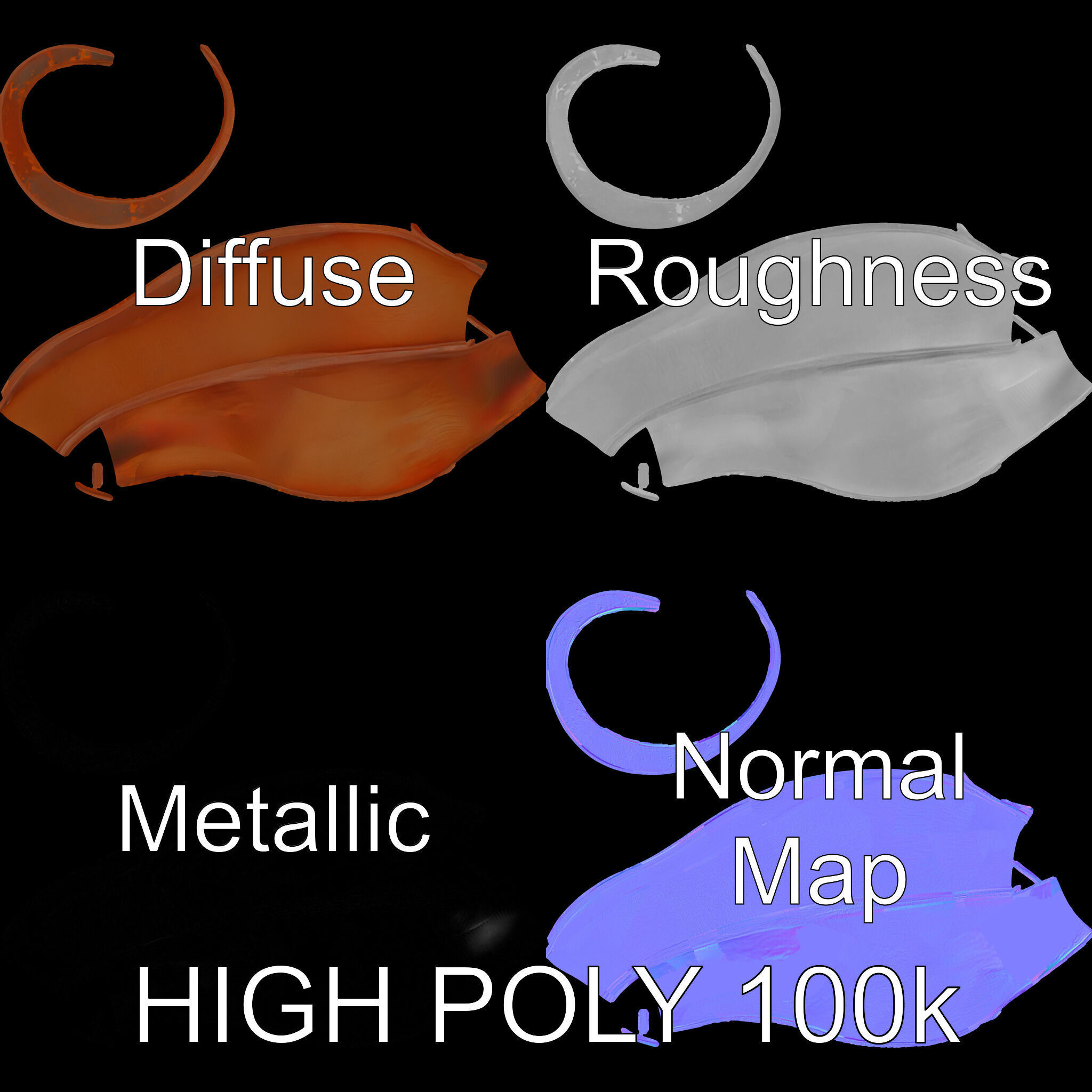 Rustic Torus Knot Decor D Model Pack Low-poly 3D model_4