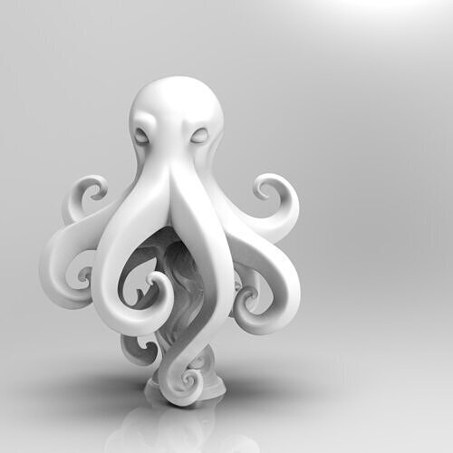 Mystical Octopus Minimalist Sculpture 3D print model
