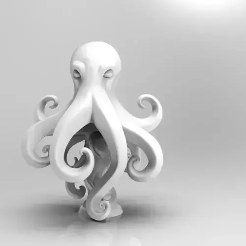 Mystical Octopus Minimalist Sculpture