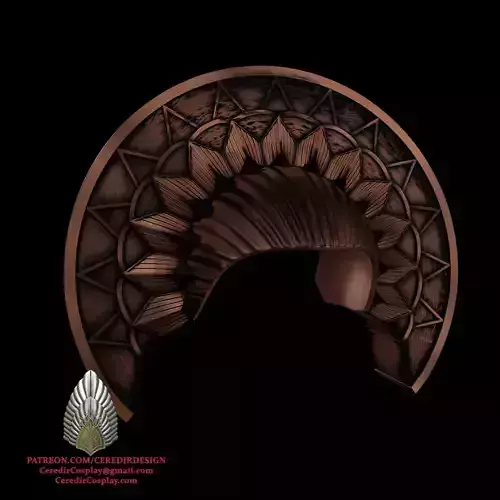 Padme Amidala Refugee Head piece Star Wars 3D DIGITAL DL 3D print model Padme Amidala Refugee Head piece Star Wars 3D DIGITAL DL 3D print model