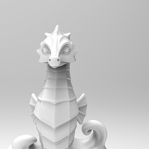 Mystical Seahorse Minimalist Sculpture 3D print model