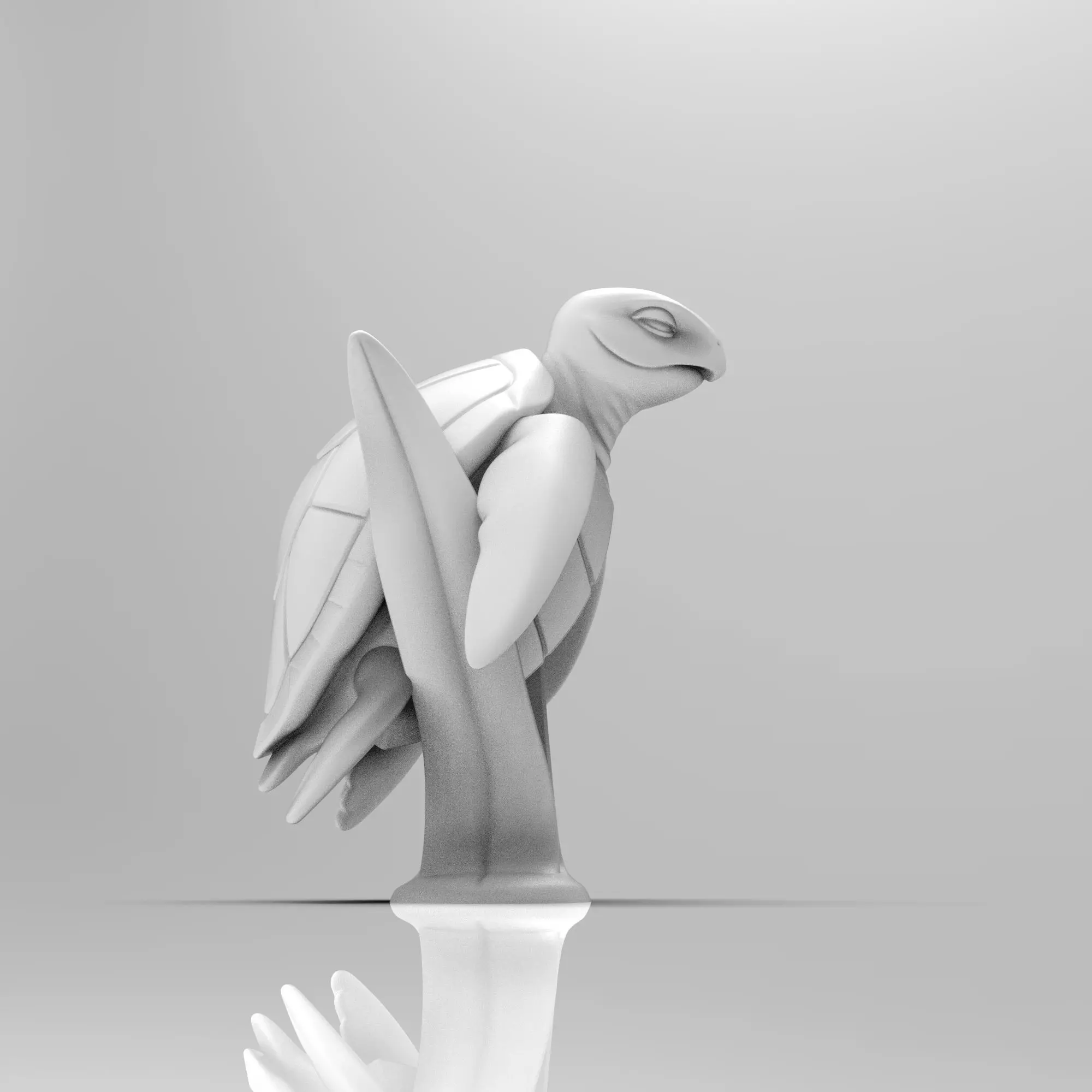 Mystical Sea Turtle Minimalist Sculpture 3D print model