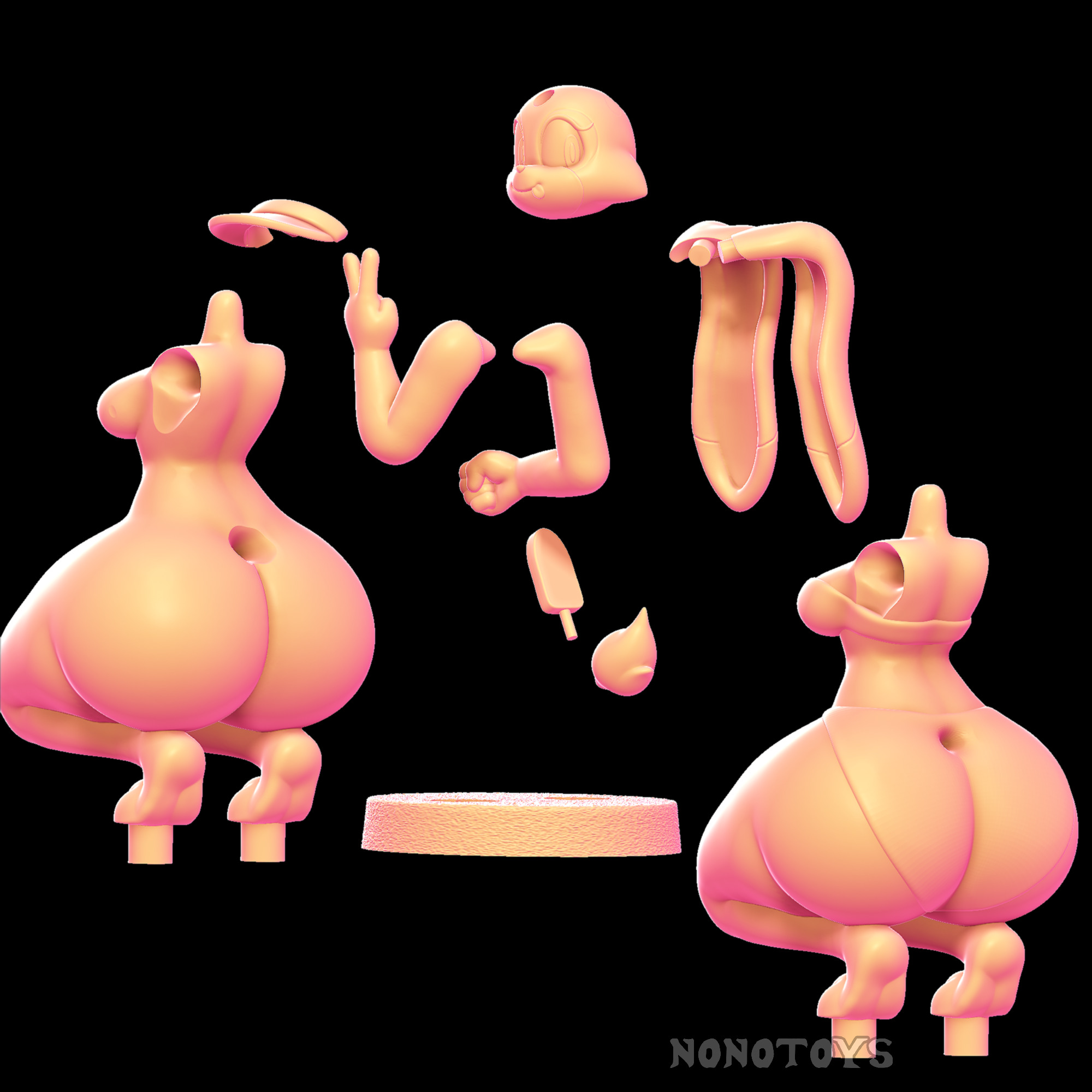  Cream the Rabbit at the Beach - NSFW and SFW 3D print model_6
