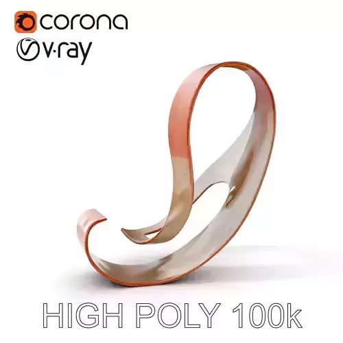 Curved Metal Ribbon Sculpture Model Pack