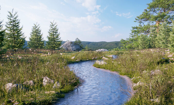 Forest River Generator Low-poly 3D model