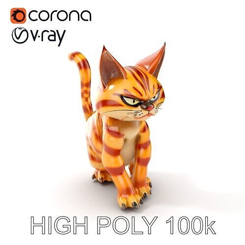 Realistic Cartoon Cat Model Pack Low-poly 3D model