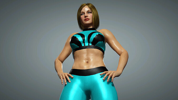Sexy Female Personal Trainer Low-poly 3D model