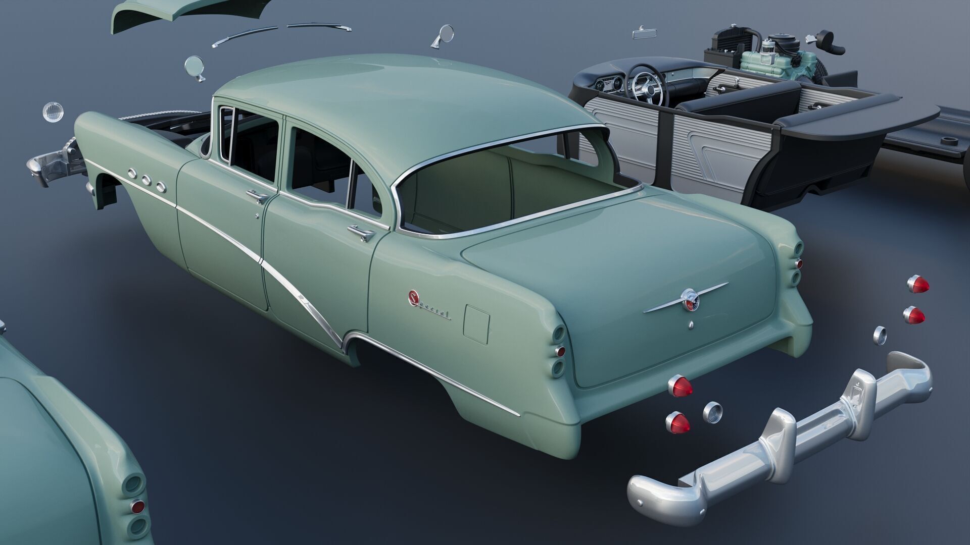 Buick Special 4-Door Sedan 1954 3D print model_22