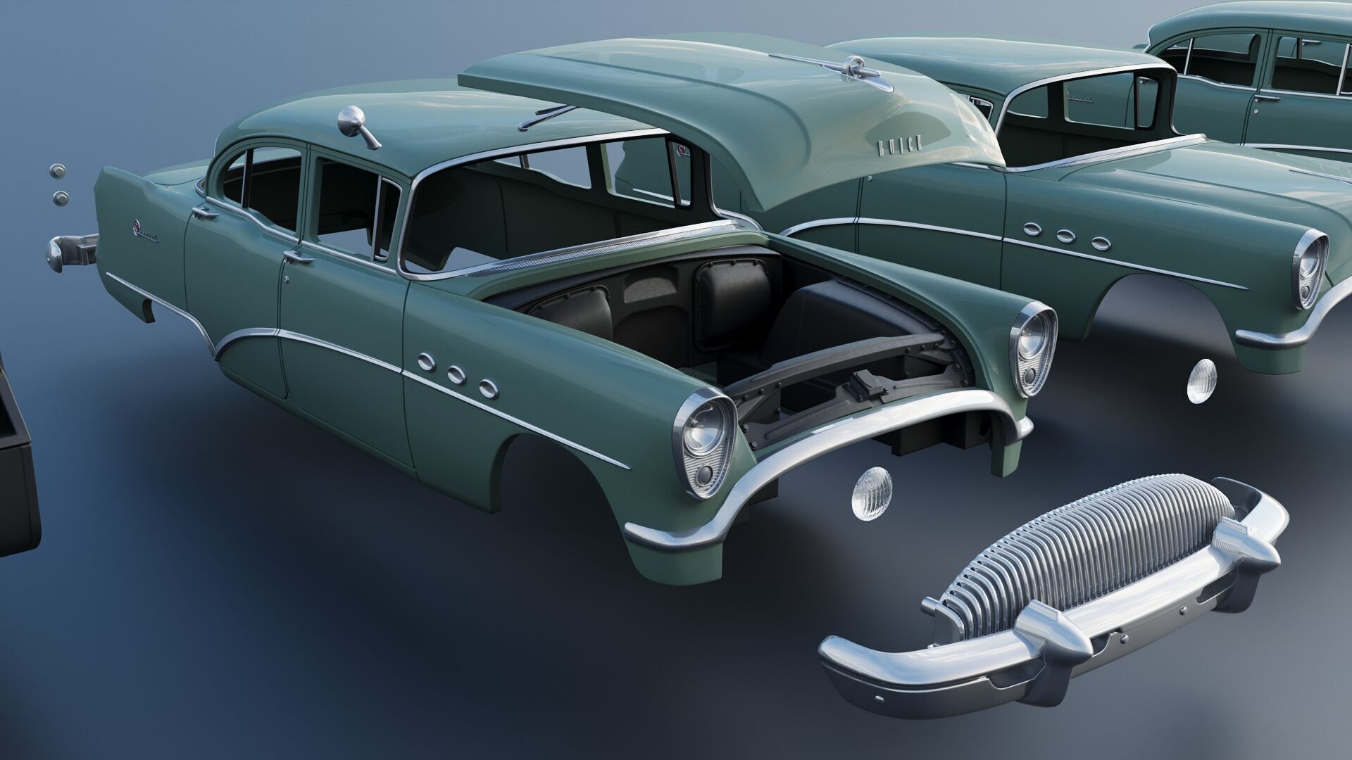 Buick Special 4-Door Sedan 1954 3D print model_23