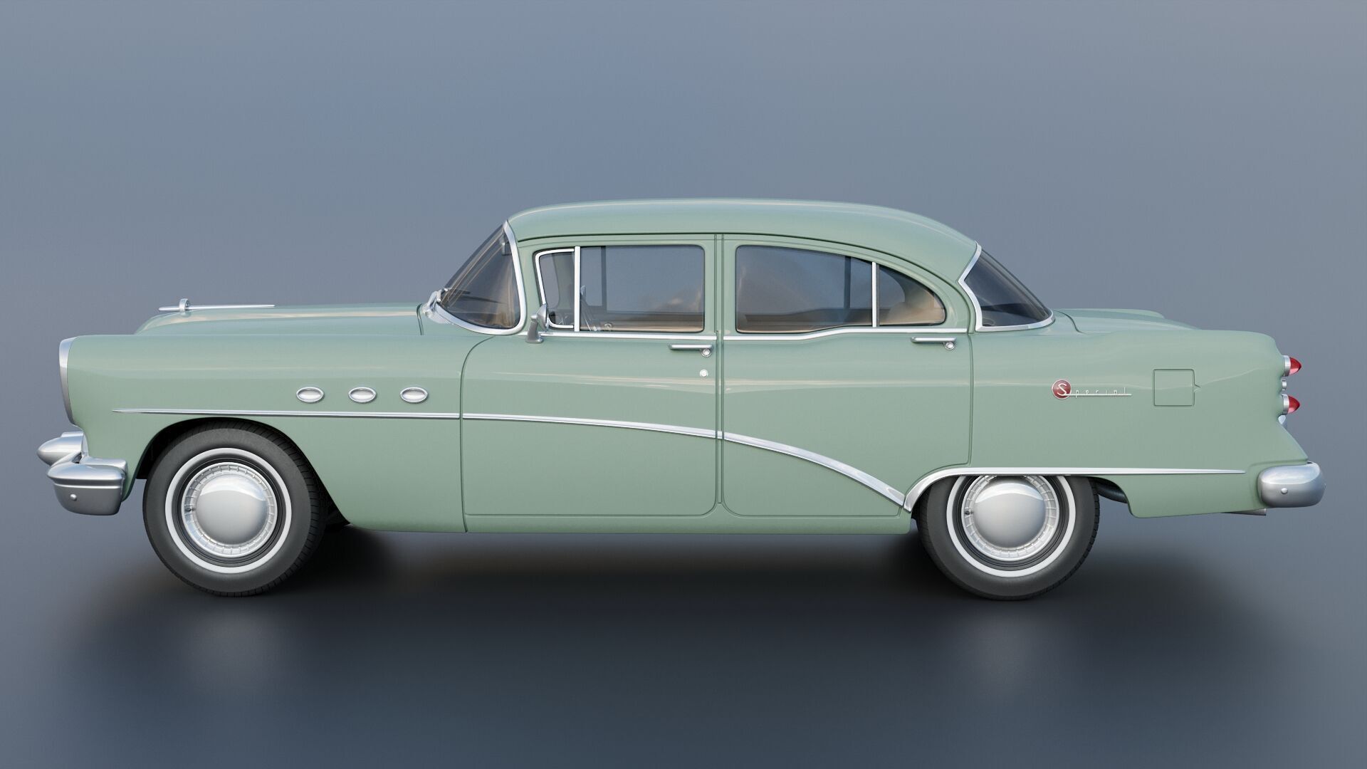Buick Special 4-Door Sedan 1954 3D print model_3