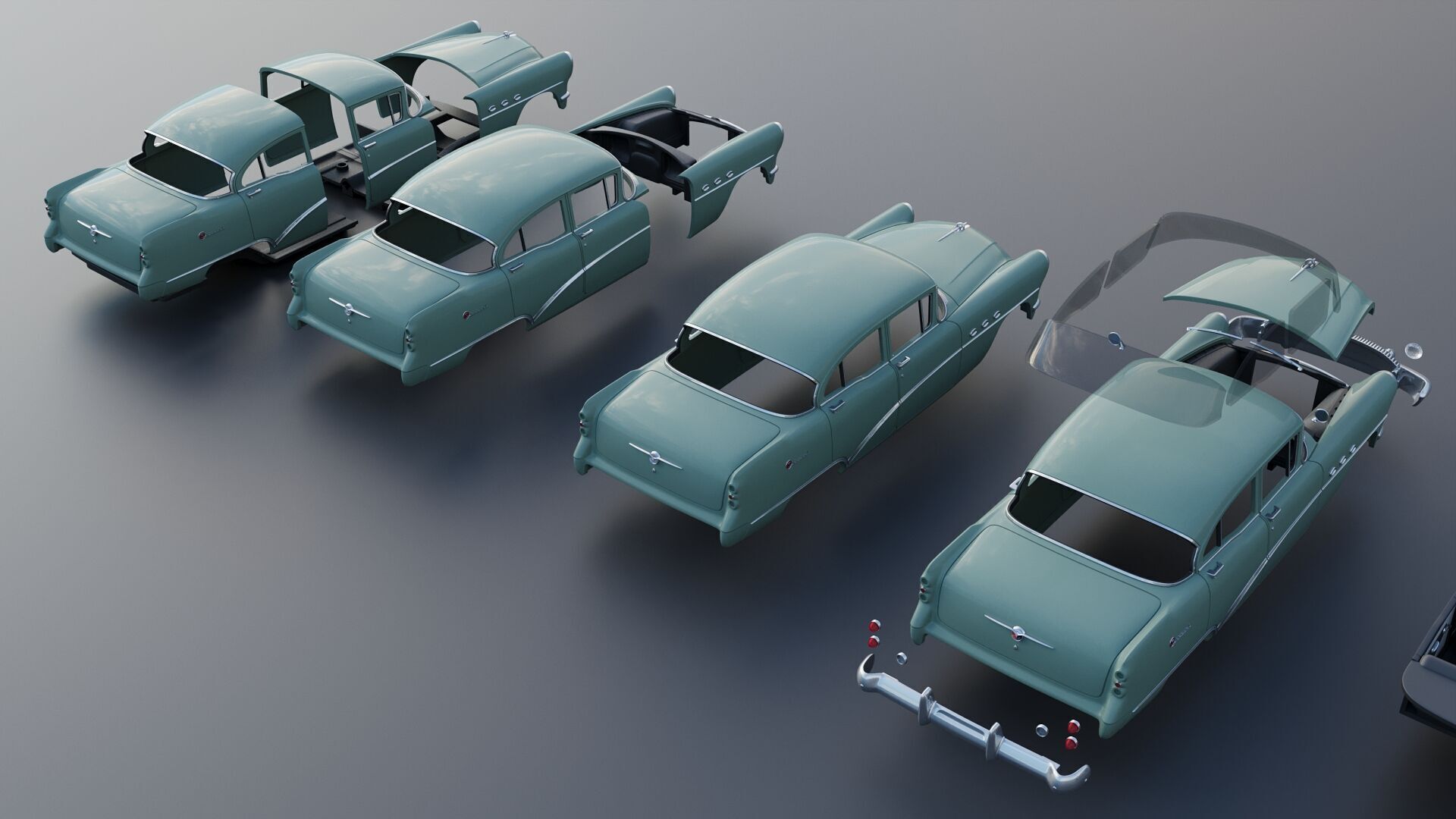Buick Special 4-Door Sedan 1954 3D print model_21