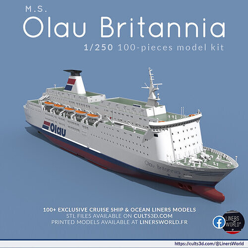 MS OLAU BRITANNIA ferry 1-250 100-pieces model kit 3D print model