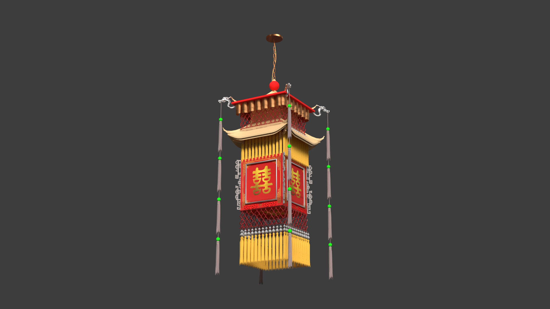 Chinese palace lantern 3D model_3