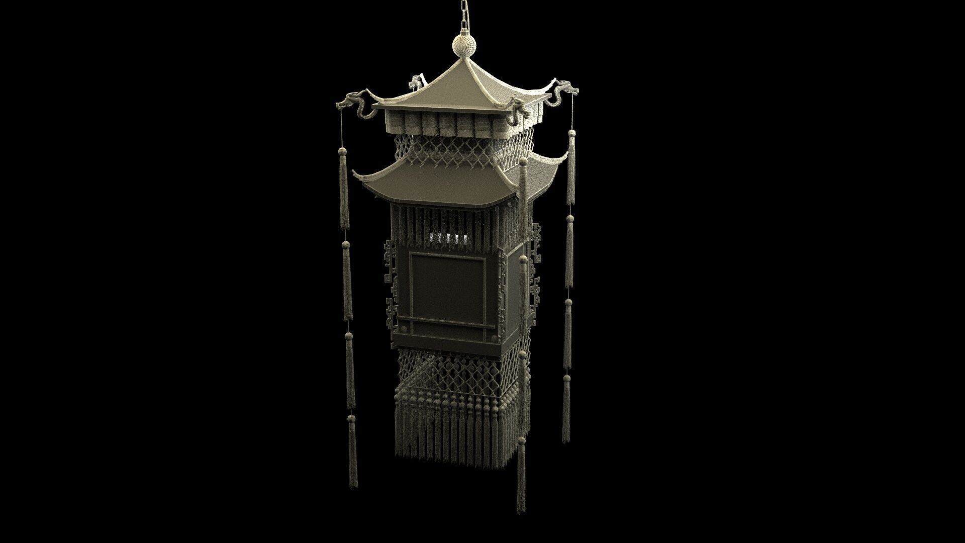 Chinese palace lantern 3D model_7