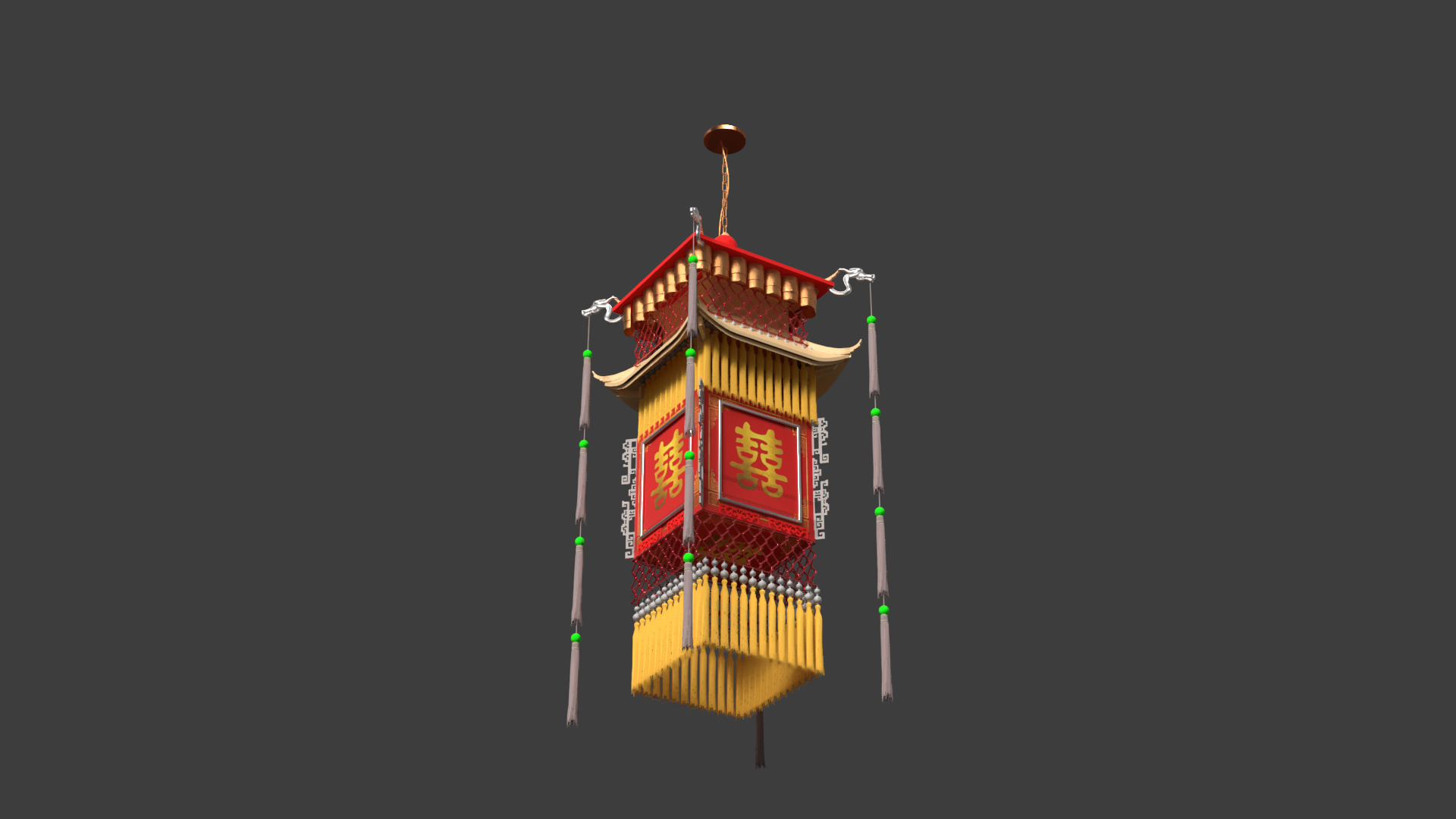 Chinese palace lantern 3D model_4