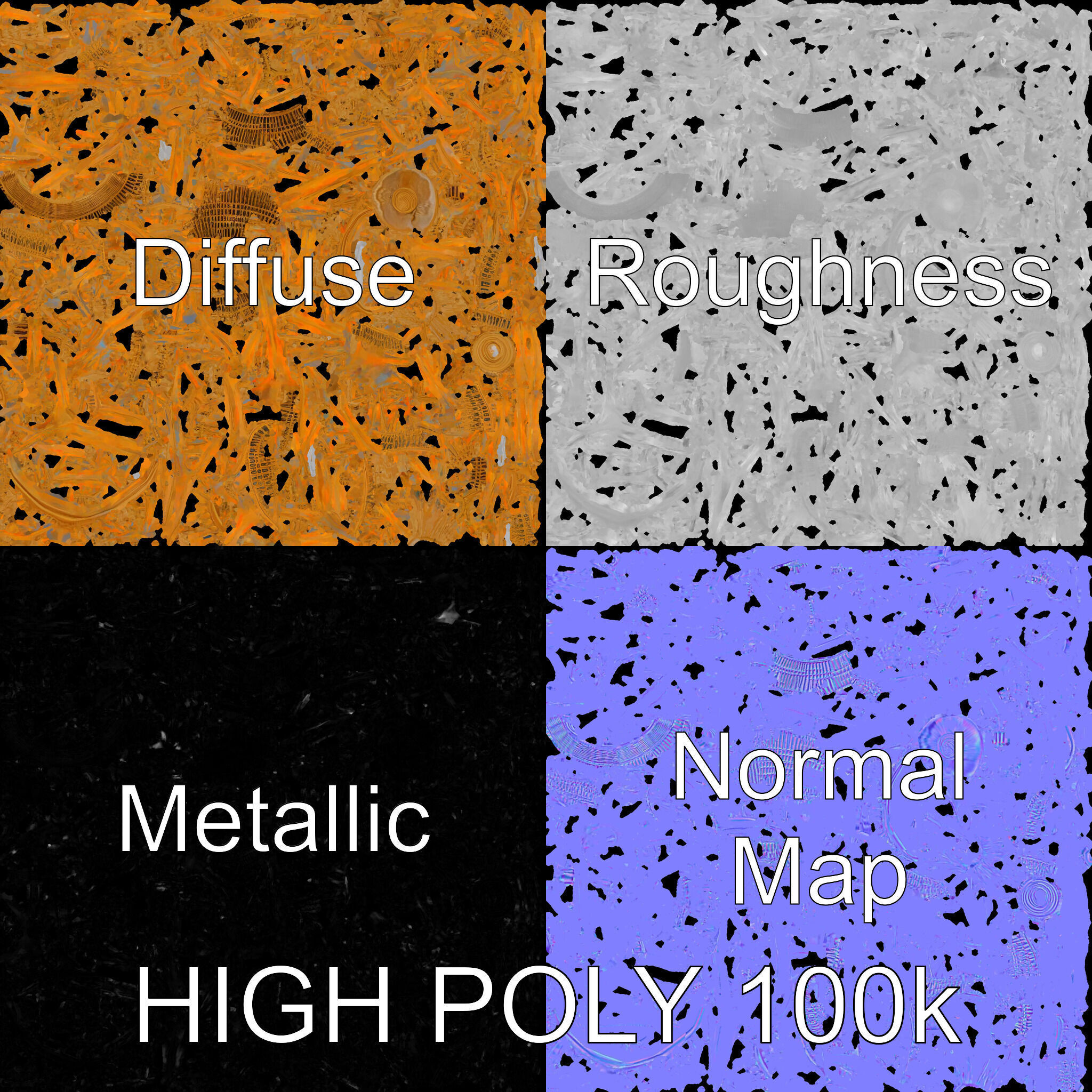 Hanging Wicker Lamp Shade Model Pack Low-poly 3D model_4