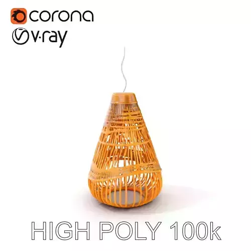 Hanging Wicker Lamp Shade Model Pack