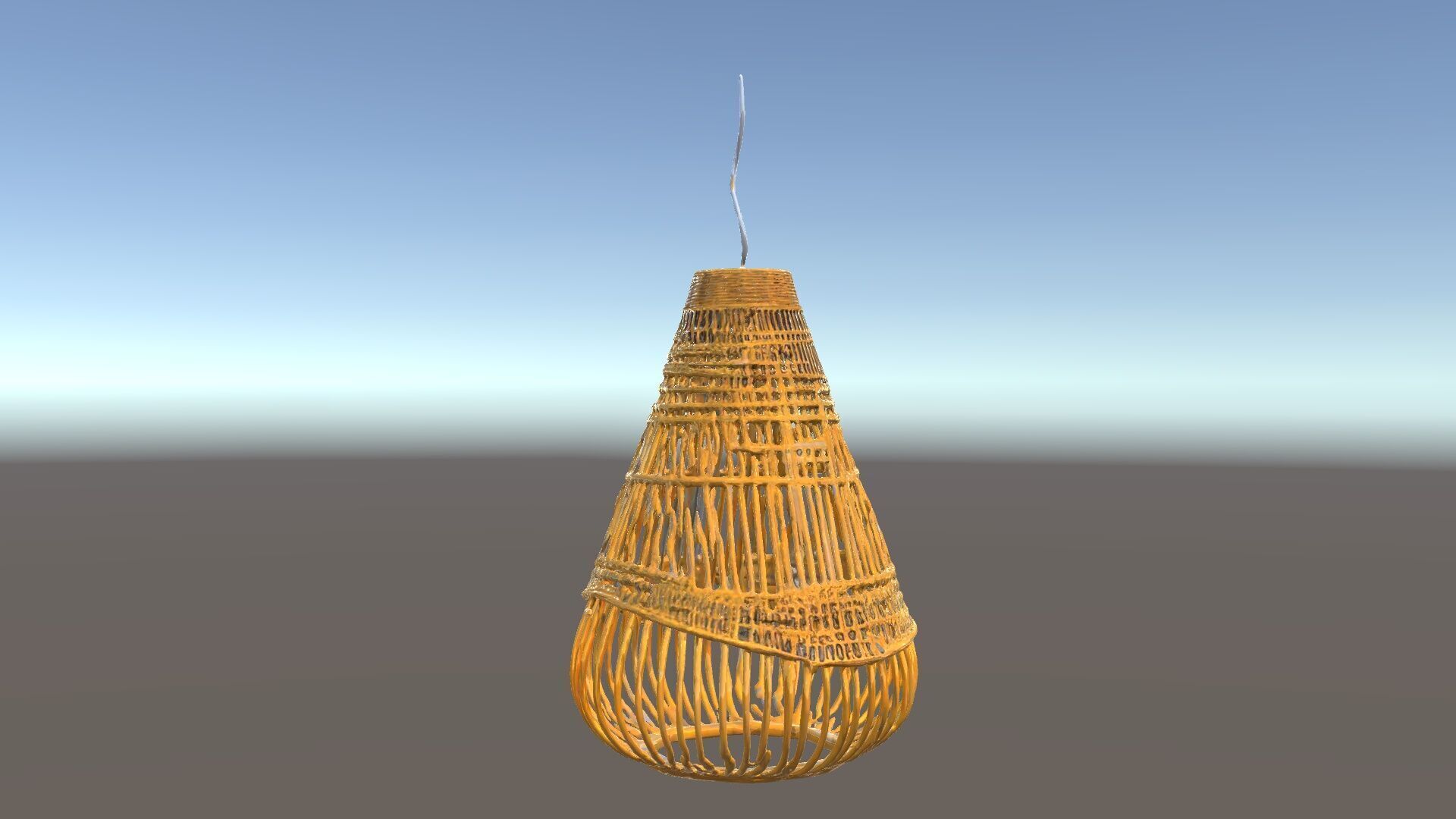Hanging Wicker Lamp Shade Model Pack Low-poly 3D model_35