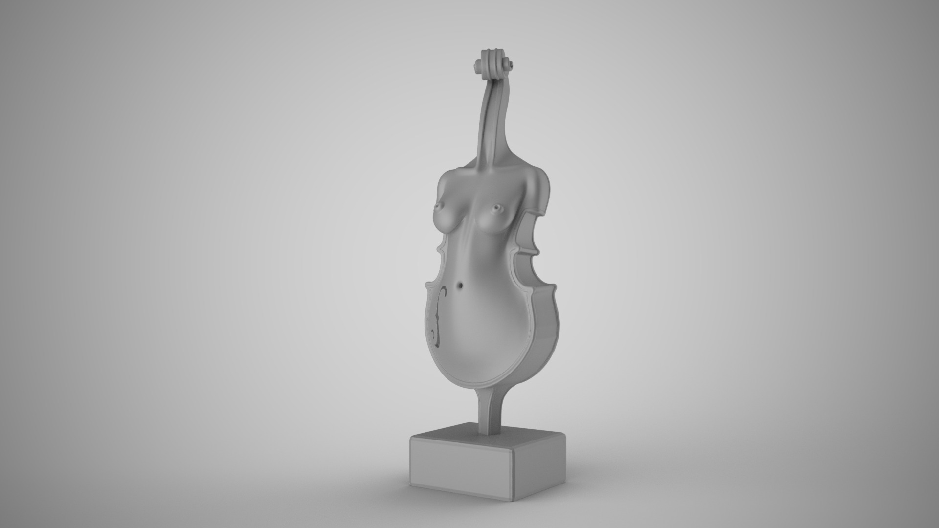 Abstract Violin Body 3D print model_2