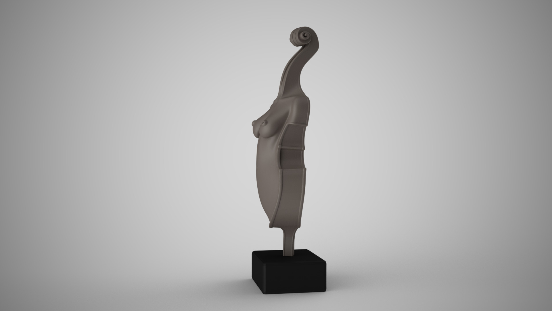 Abstract Violin Body 3D print model_3