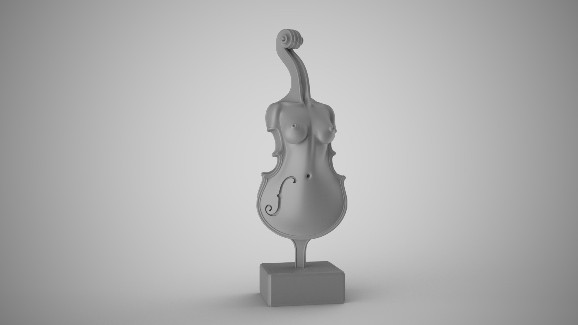 Abstract Violin Body 3D print model_1