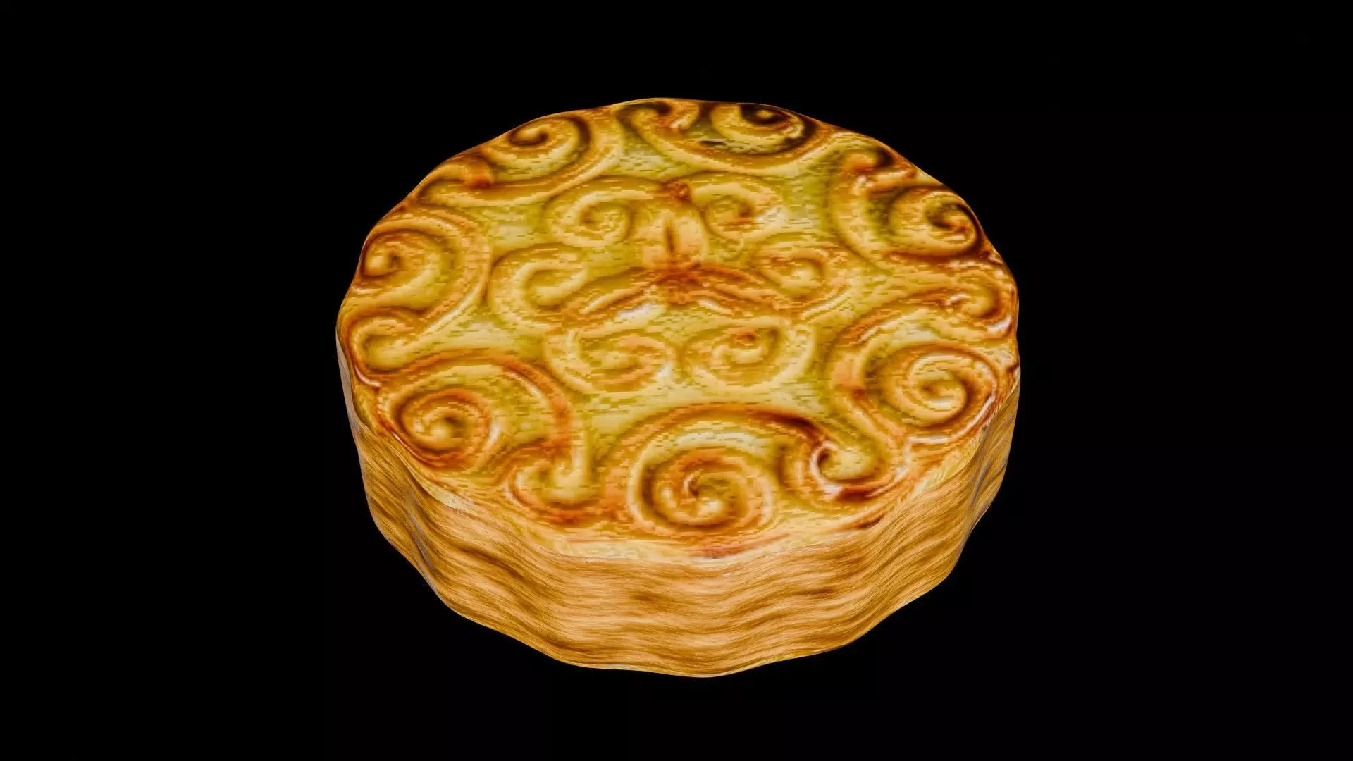 Chinese food traditional mooncake Low-poly 3D model