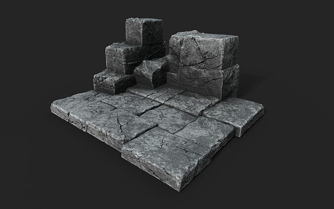 Old Ruin Low-poly 3D model