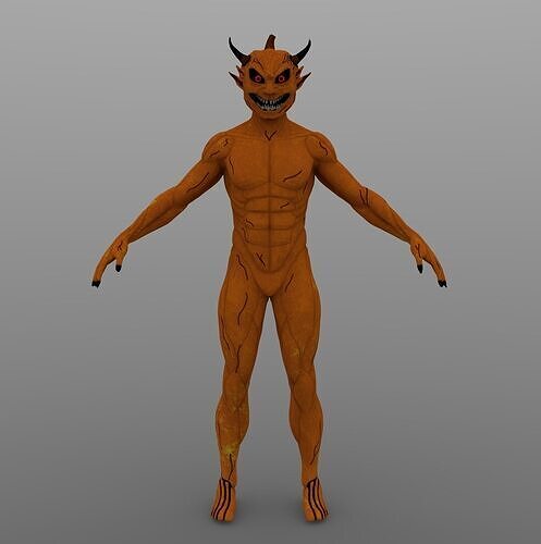 Pumpkin Demon Low-poly 3D model