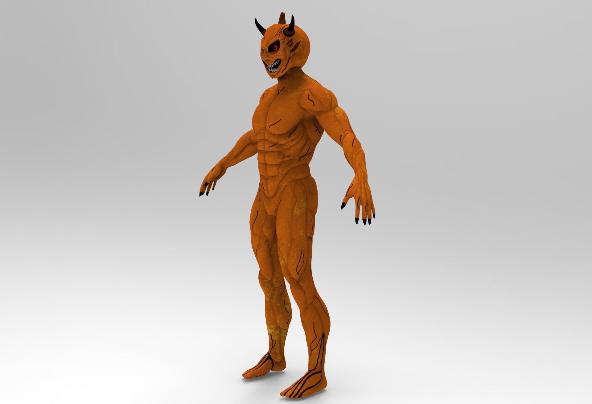 Pumpkin Demon Low-poly 3D model_3