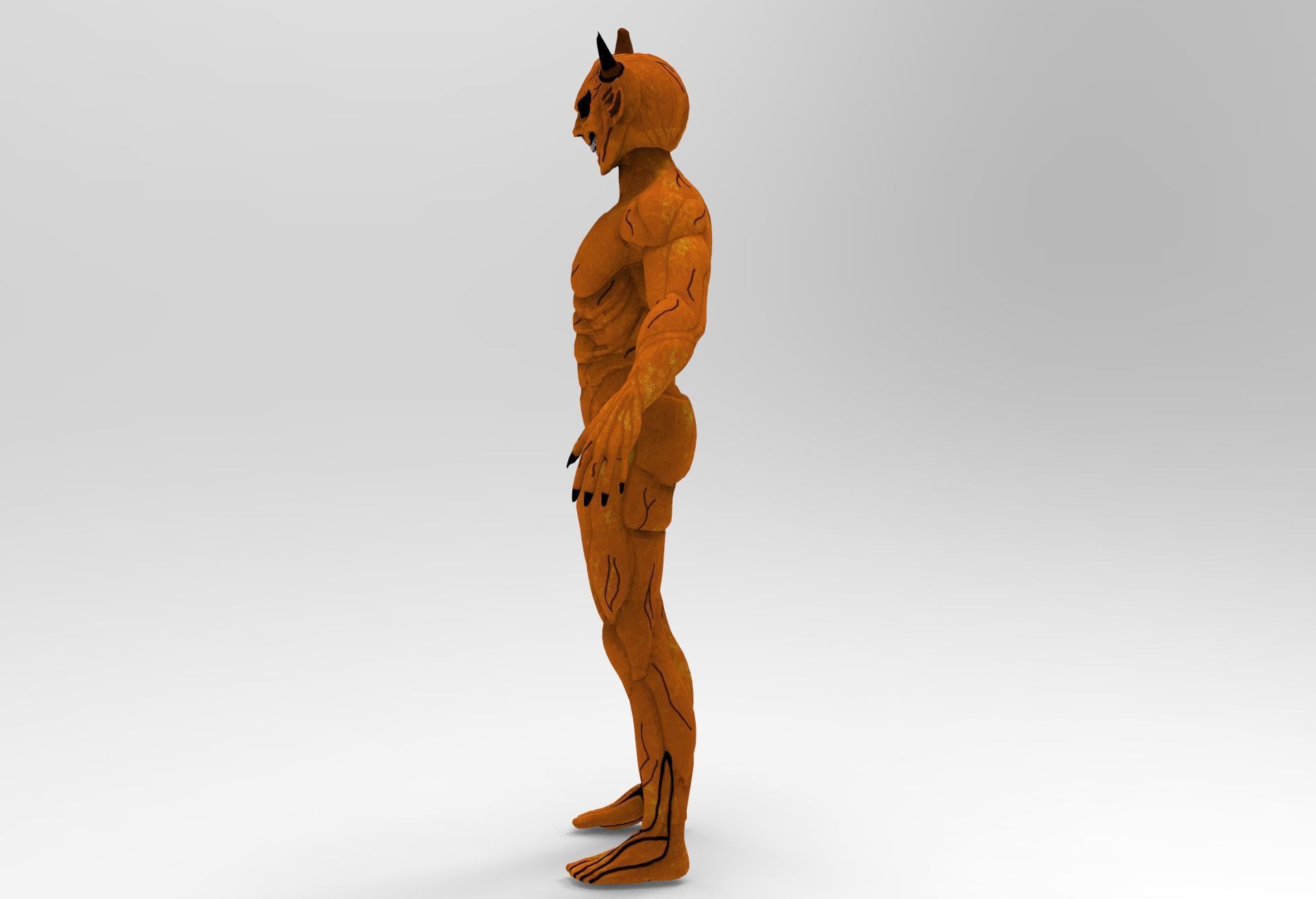 Pumpkin Demon Low-poly 3D model_4