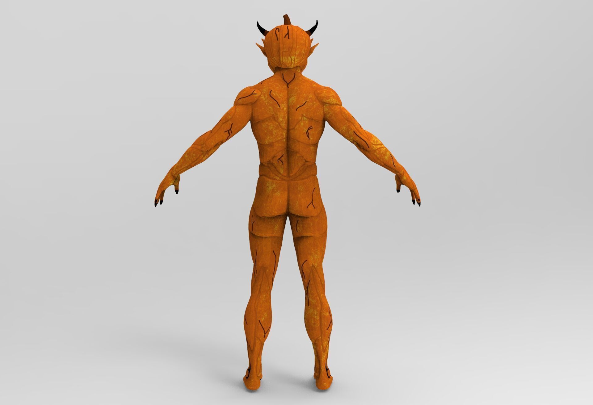 Pumpkin Demon Low-poly 3D model_6